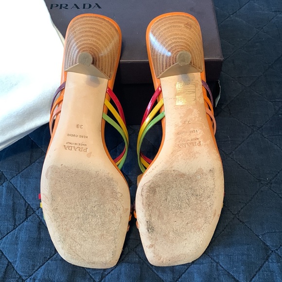 Prada 38 sandals great condition original box card 2 dust bags never used - Picture 6 of 12